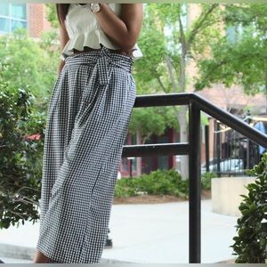 Zara checkered gingham culottes